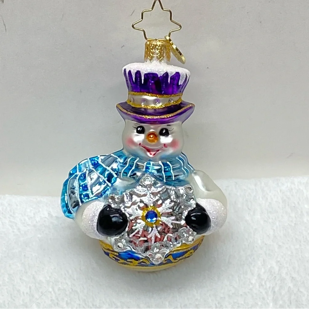 Christopher Radko Frosty Encounter Christmas Ornament Holding Snowflake W/ Tag
